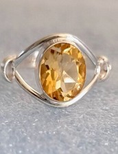 Natural Citrine Ring tone 10X12MM Gemstone 925 Sterling Silver Handmade For Gift