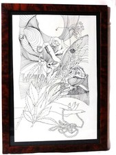 Disegno Inchiostro Robert Minvielle (1919-2019) " Girocollo A Fiori " 39,5 CM /