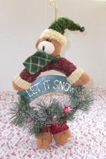 Pre-Owned, 6" Diameter Christmas Wreath "Let It Snow"