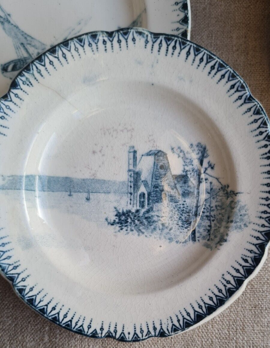 6 assiettes à dessert en terre de fer ancienne XIXème Creil et Montereau | Selency