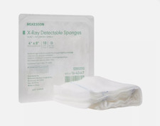 McKesson 16-Ply X-Ray Detectable Gauze Sponge 4"x8" - 50 Trays, 10 per Tray