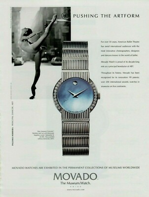 1999 Movado Museum American Ballet Theater Paloma Herrera Watch Vintage Print Ad