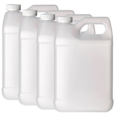 F-Style 38/400 White 1 Gallon Bottle HDPE Jug w/ Child Proof Cap 128oz 4 Pack
