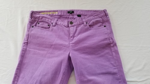 J Crew Womens Denim Jeans 31 (34x26) Purple Matchstick Stretch Low Rise Straight - Picture 9 of 11
