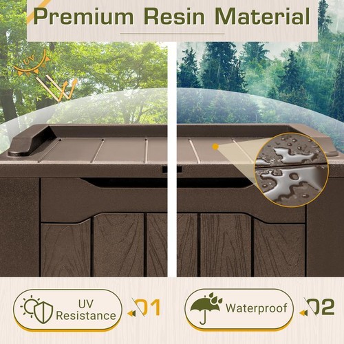 28 Gallon Outdoor Storage Box Waterproof Lockable Seating Garden Utility New - Picture 6 of 7