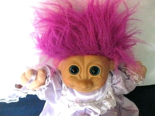 Vintage Russ Berrie Troll Doll 14" Large Purple Complete 1980s RARE - Picture 2 of 6