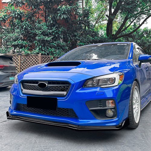 Front Bumper Spoiler Splitter Lip Kit For Subaru WRX STI VA 2015-21 Gloss Black - Picture 8 of 10