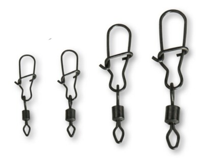 Effzett D-Lock Snap Swivels Mat Black Matt Schwarze Duolock Karabiner mit Wirbel