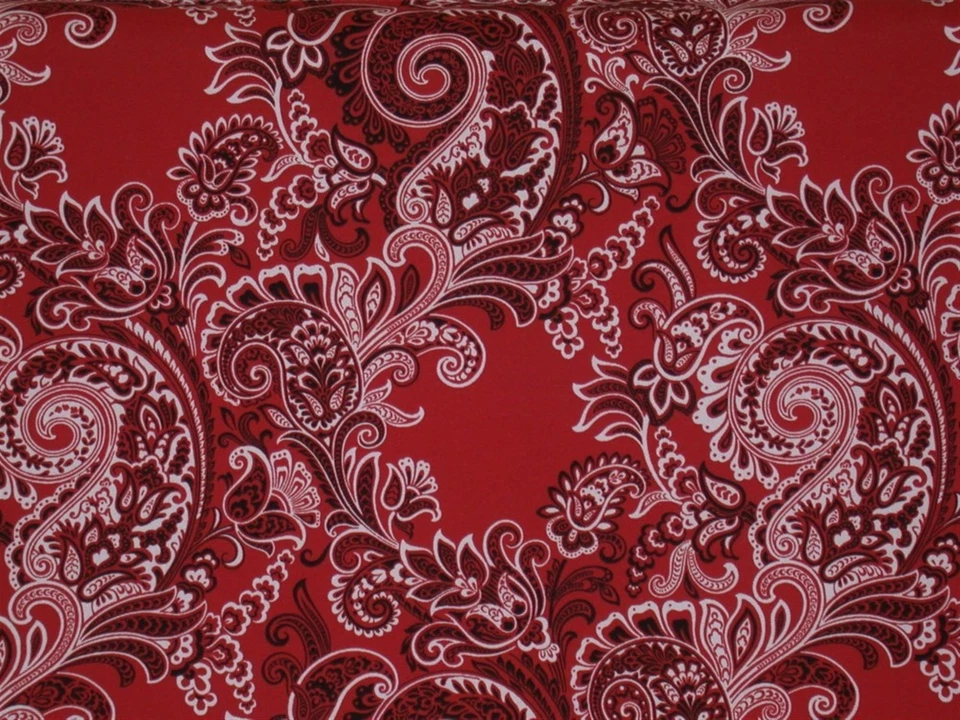 (1) Cojín de banco de patio exterior ~ Bandana roja ~ 17 x 46 x 3 **NUEVO** Foto 2 de 2