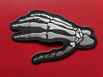 Gothic Punk Rock Horror Zombie Biker Skelett handgestickt Patch UK VERKÄUFER 