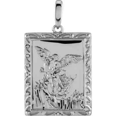 Wunderschöne Handarbeit 14K Gold 19,8x15,9mm St. Michael Medaille, Anhänger, Charm
