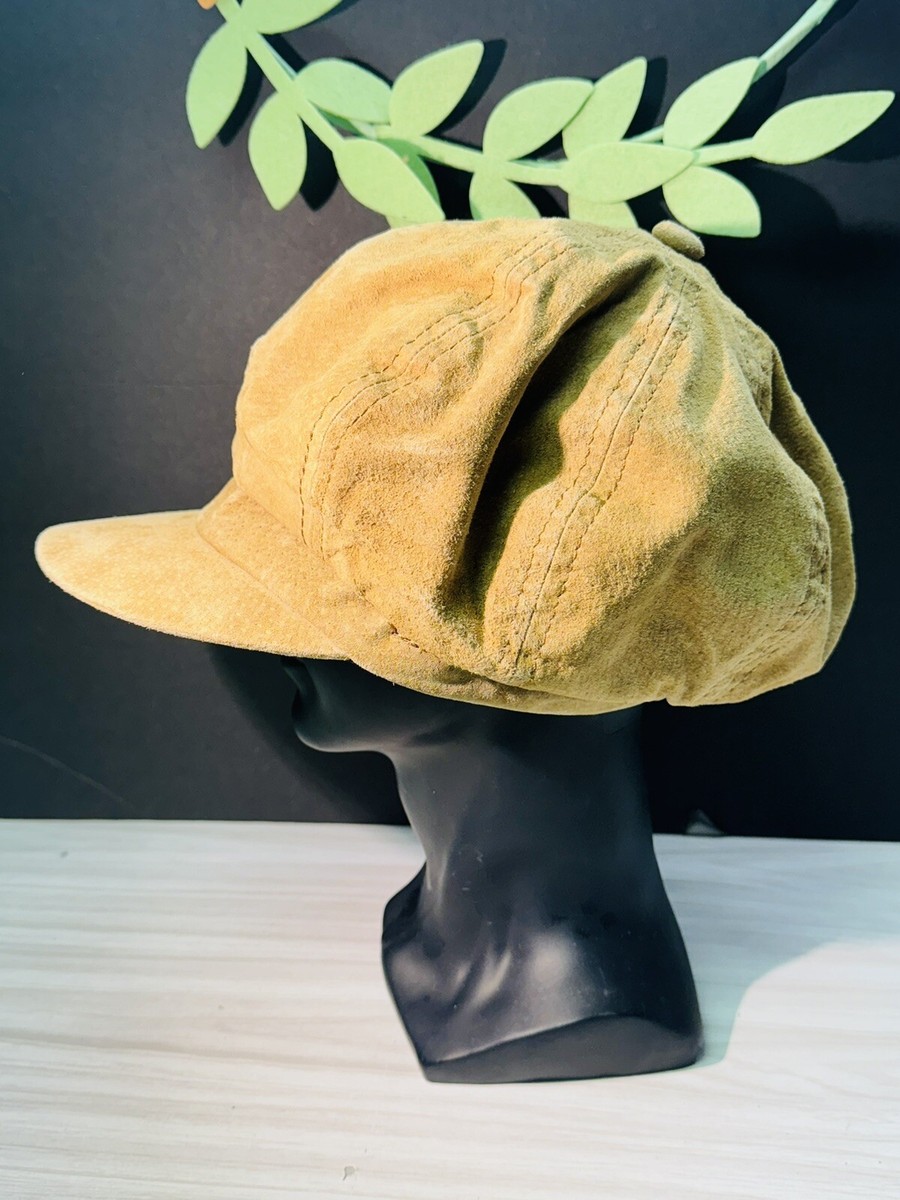 WILSONS LEATHER Leather Taxi Newsboy Hat Cap Vtg S/M | eBay