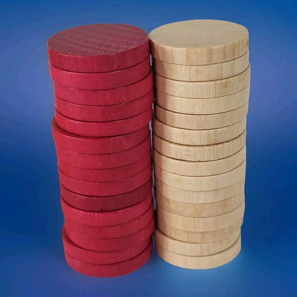 Backgammon Game Replacement Wood Pieces Dice And Cups - Image 2 of 4