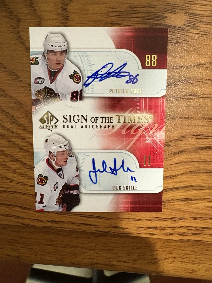 2008-09 SP Auth Hockey ST2-KS Patrick Kane/Jack Skille Dual Auto on Card Chicago - Image 3 of 4
