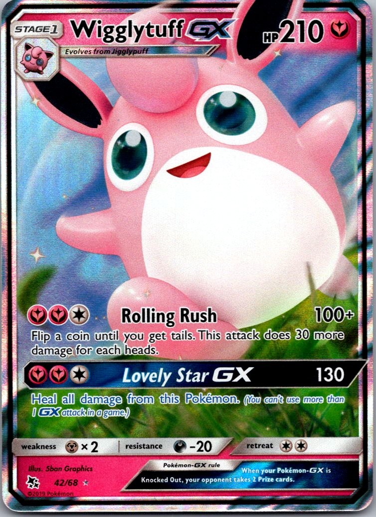 Wigglytuff GX 42/68 Holo GX Rare Hidden Fates Pokemon Near Mint