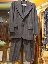 Vintage Pierre Cardin boutique line suit black 70s wide lapel made in France