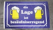 Fahne Flagge Bier - Die Lage ist besäufniserregend - 90 x 150 cm