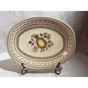 Johnson Bros Fruit Sampler Oval Serving Platter Staffordshire Old Granite 12in