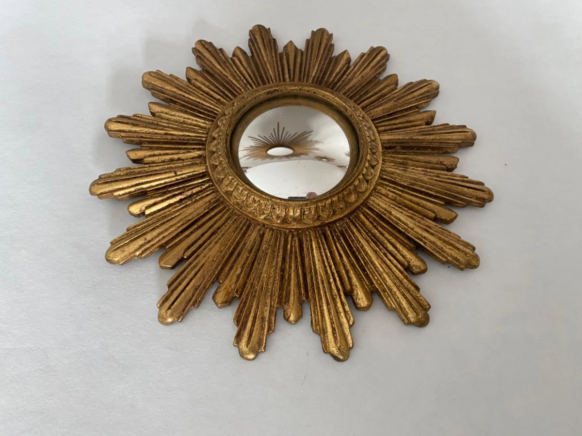 Ancien Miroir Napoléon III - Forme Bombe Ovale - Style Soleil/sunburst - Curiosité