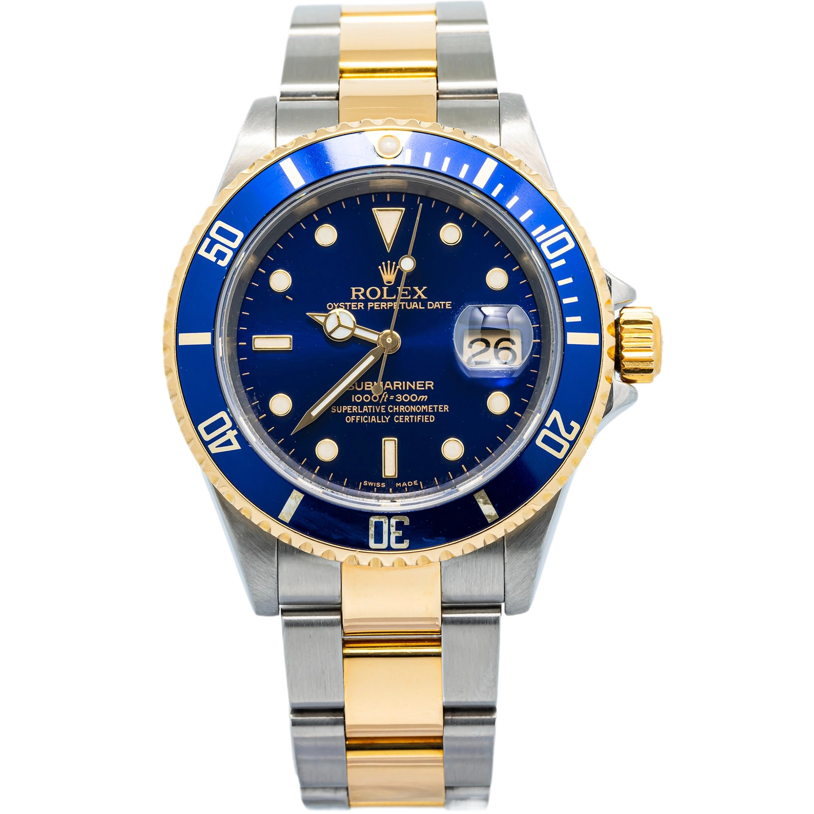 Rolex Submariner 16613 Oyster Stainless Steel Blue Index Automatic 40mm