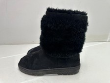 Ella Women's Black Faux Suede Faux Fur Trim Winter Warm Boots UK(5) EU(38) B202