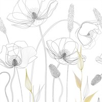 Fototapete Floral Vliestapete Pflanzen Weiß Schwarz Wohnzimmer Schlafzimmer