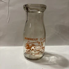 Kornely Guernsey Half Pint Dairy Bottle. Manitowoc Wi. 