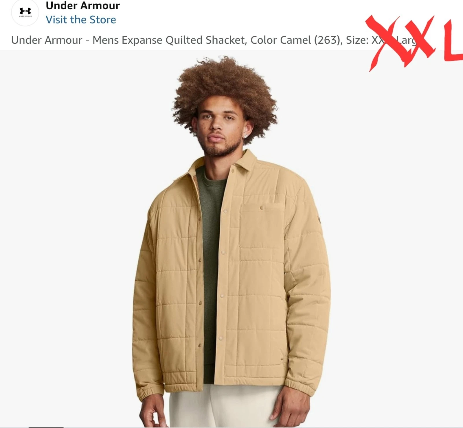 Under Armour Expanse Quilted Jacket Sherpa Lined Mens XXL 1387030-263 NWT 2xl