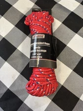 NEW Tool Bench Hardware red diamond braided rope-3/16" x 40feet