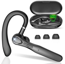 Bluetooth Headset Wireless Earpiece Noise Cancelling Mic 55H Battery