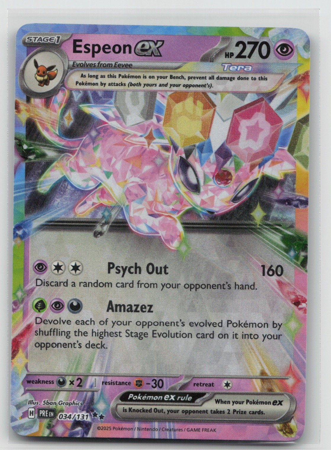 Espeon ex Double Rare SV: Prismatic Evolutions 034/131 LP
