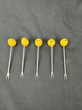 Vtg. Wood Figural Hor D’Oeuvres Forks Picks Pigs #SB18