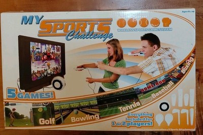 My Sports Challenge Wireless Sports Game System Five Games Set for 2 Players Y2k