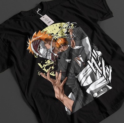 Bleach Anime Shirt Ichigo Bankai T-Shirt Byakuya Tshirt Aizen Zaraki Unisex Tee