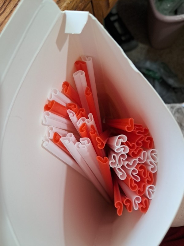 50 PC Candycane Shaped Straws Party Supplies Red And White
