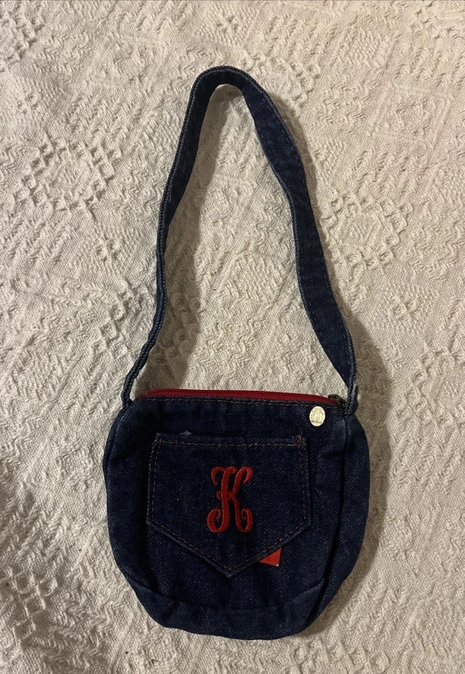 Vintage Kids 1980’s Jean Purse Monogram Red “K”On Front Pocket, Great Condition! - Image 3 of 4