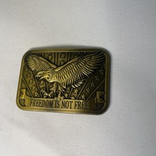 "Freedom Is Not Free" Brass Belt Buckle By Sponsor 2014