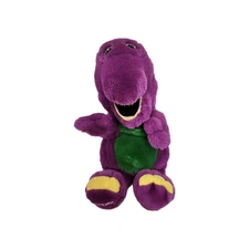 Barney The Dinosaur 1992 Hand Puppet Plush 14" The Lyons Group Purple Green 