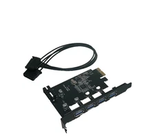 1x PCI-E PCI Express to 4 Port High Speed USB 3.0 Hub Controller Card Adapter