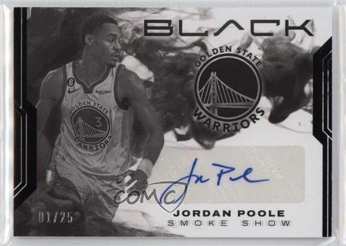 2022-23 Panini Black Smoke Show Signatures 1/25 Jordan Poole #SSS-JPL Auto
