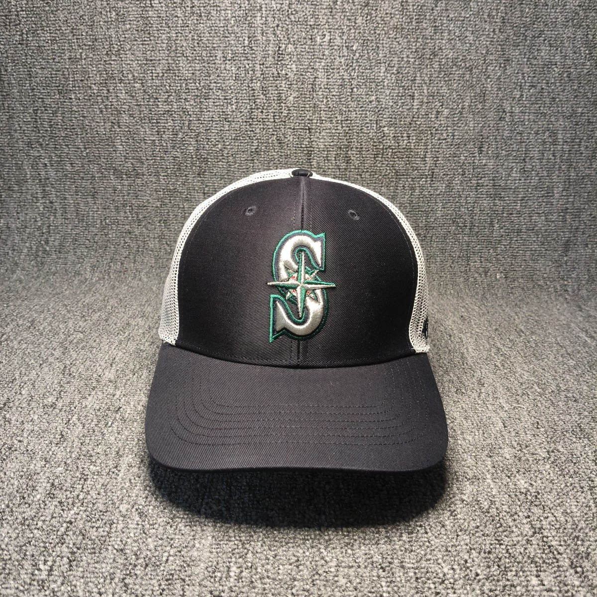 '47 Brand Seattle Mariners Trucker Hat Black White Mesh Snapback Cap MLB
