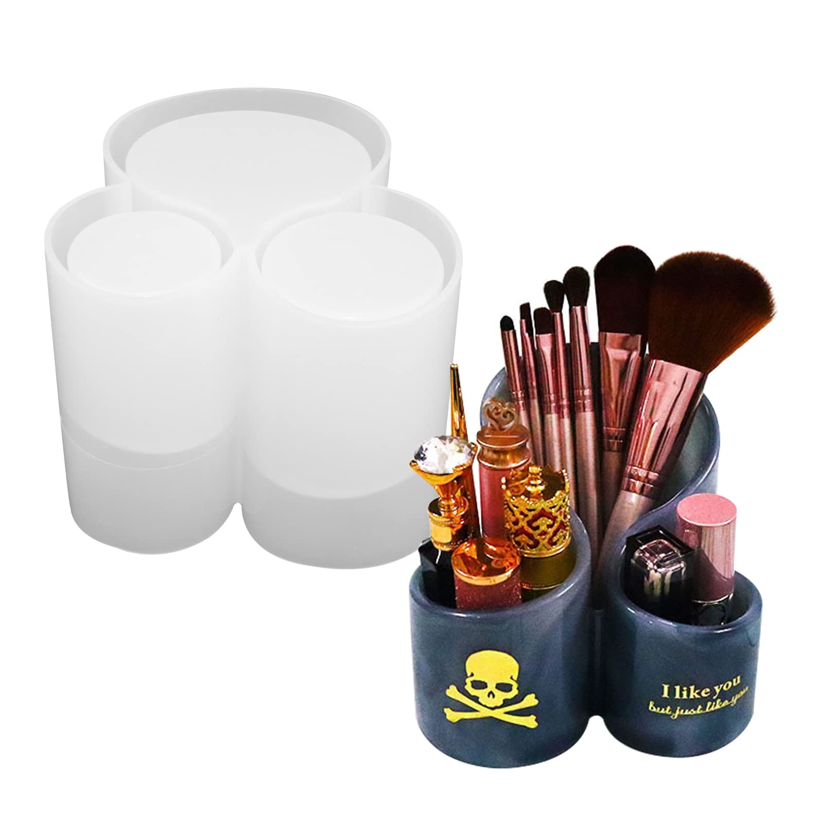 Large 3-in-1 Silicone Resin Mold for Storage Box Makeup Organizer Tray