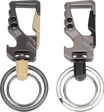 2 PCS Key Chain, Carabiner Clip Car Key Chains, Heavy Duty Tactical Key Chain wi