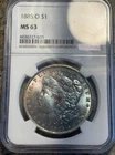 1885 O Toned Morgan $💎💎NGC MS 63💎💎Impressive Blueberry Toning💎💎
