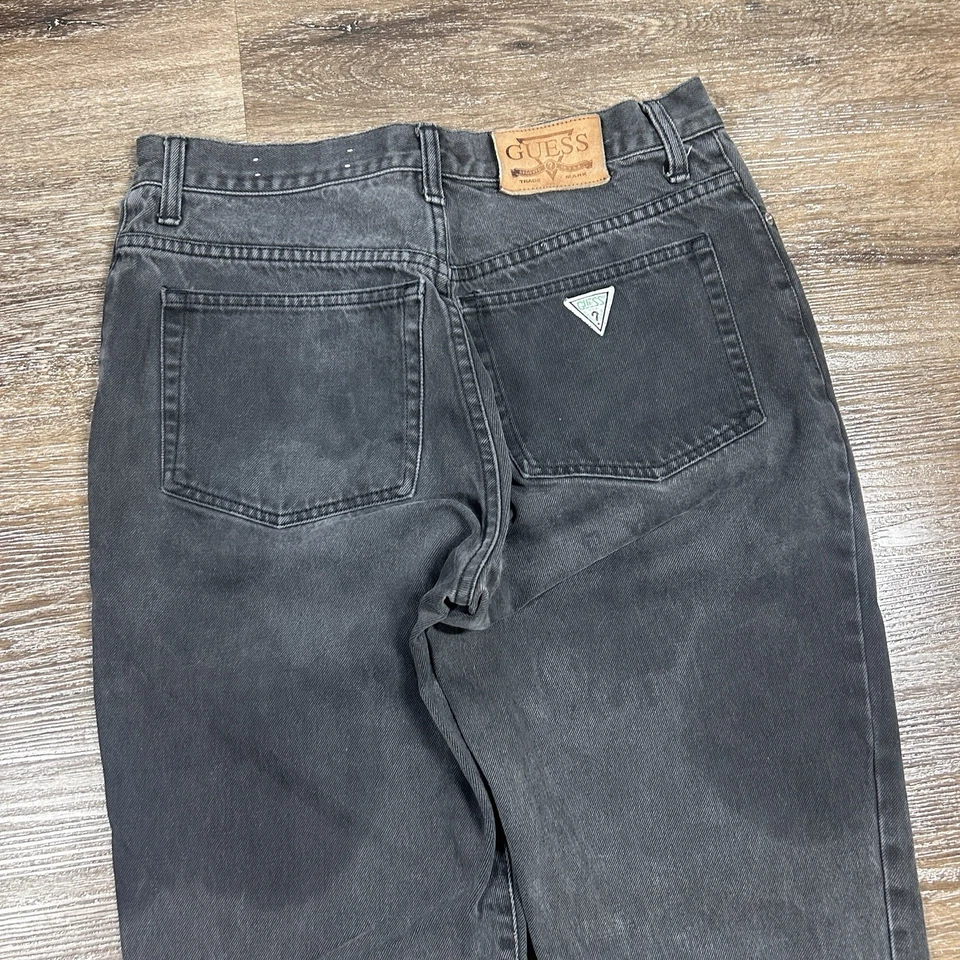 Jeans Guess Vintage Para Hombre 32x33 Negro Denim Grunge Patinador Retro Años 90 Y2K Foto 3 de 4