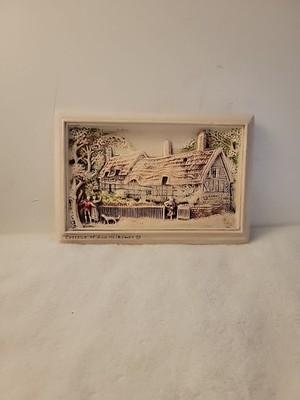 Vtg Cottage Of Ann Hathaway Ivorex Plaque 3D England A. Osborne 1930s  Wall Hang