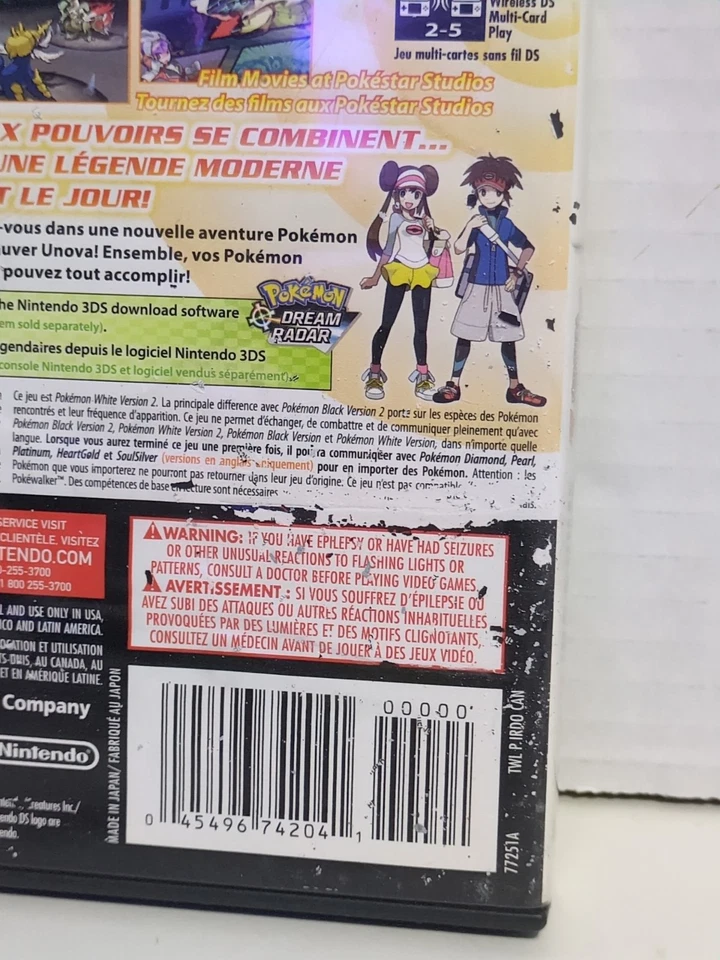 🌟 TESTED Pokémon White 2 Nintendo DS Authentic Complete In Box CIB Video Game - Image 4 of 4