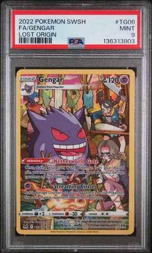 2022 POKEMON SWORD & SHIELD LOST ORIGIN #TG06 FULL ART/GENGAR PSA 9