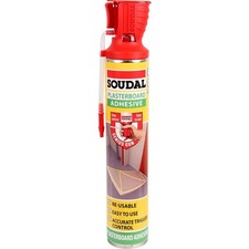 Soudal Genius Gun Plasterboard Adhesive Foam Fast Fix Strong Hold 750ml