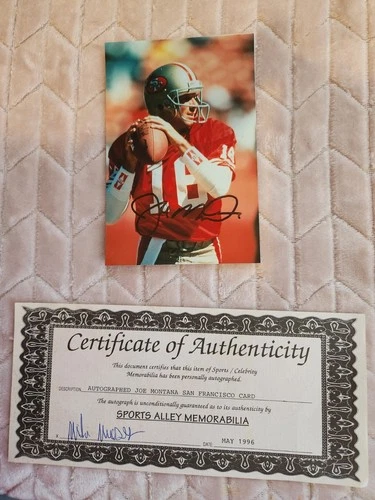 JOE MONTANA 4 X 6 AUTOGRAPHED SAN FRANCISCO PICTURE W/ COA FROM OJMFC